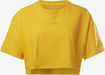 T-shirt fonctionnel Reebok en jaune : devant