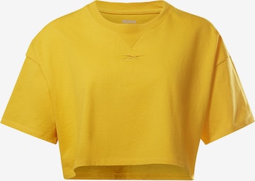 T-shirt fonctionnel Reebok en jaune : devant