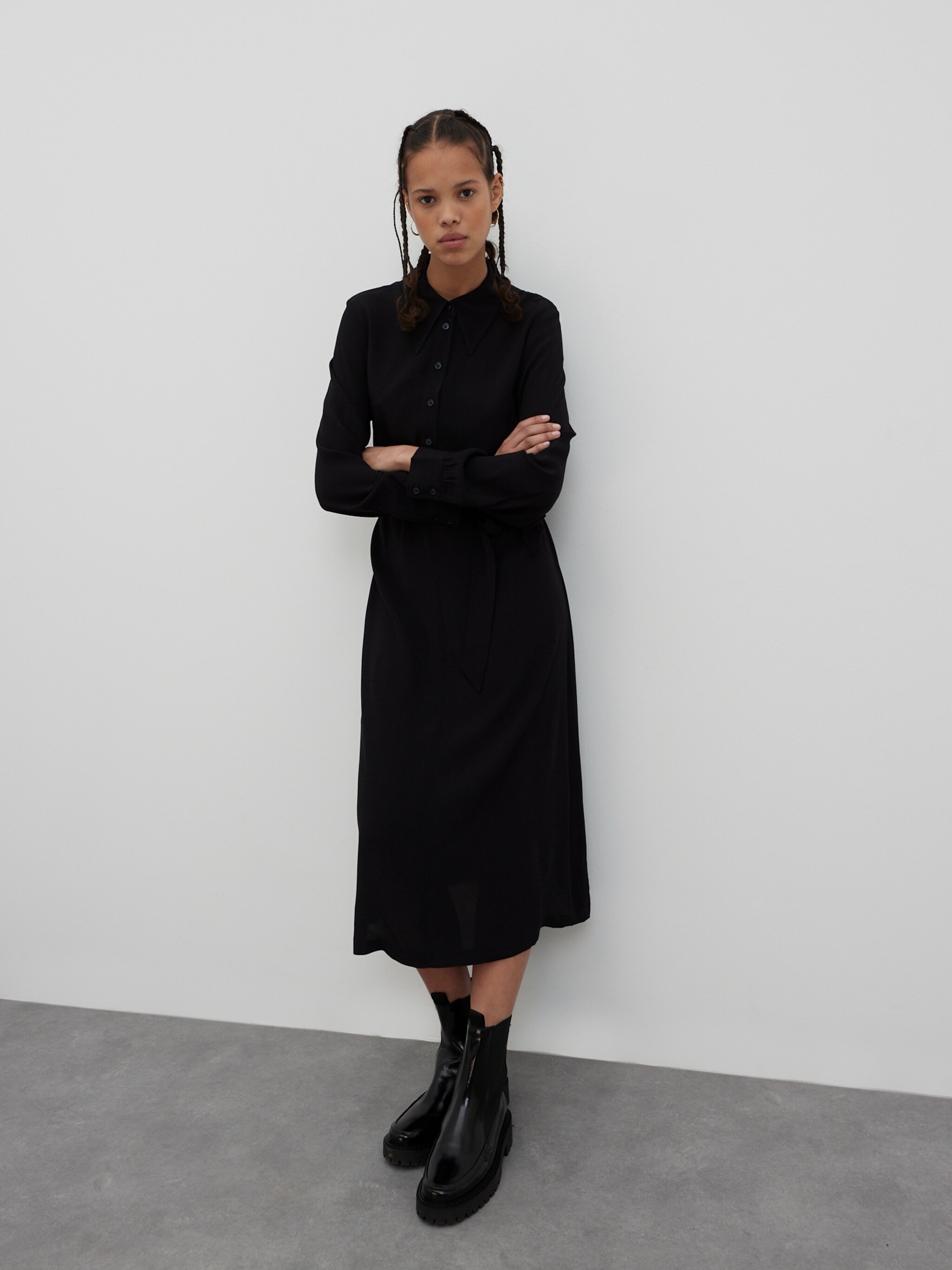 EDITED Producten Blousejurk 'Derya' Zwart