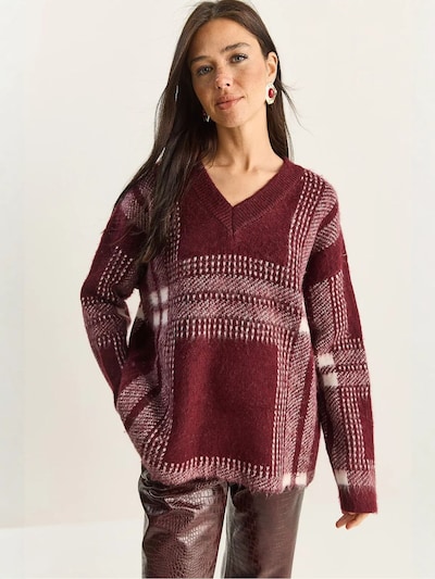 Pullover 'Pullover' in S-L Bianco Lucci di colore borgogna, Visualizzazione prodotti