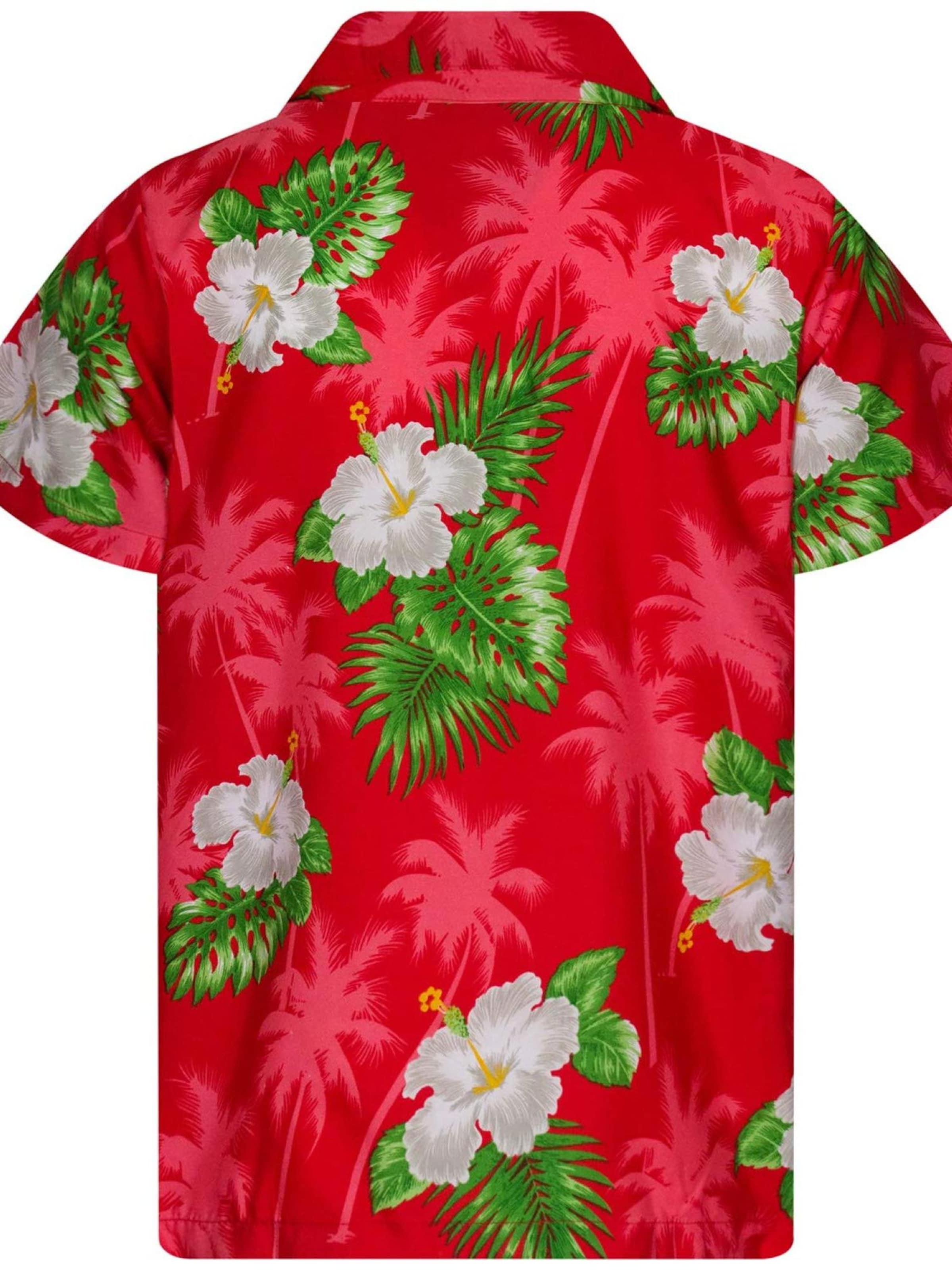 King Kameha Regular Fit Hemd 'Small Flower'‌‌‌‌‌‌ in Rot