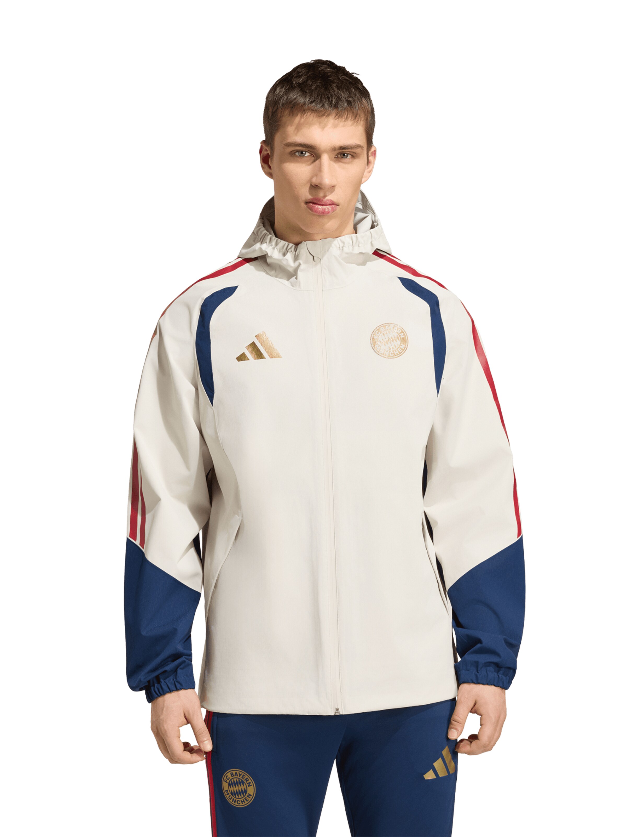 ADIDAS PERFORMANCE Regenjacke Teamline in Weiß: Vorderseite