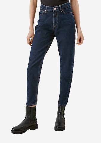 QS Tapered Jeans in Blauw: voorkant