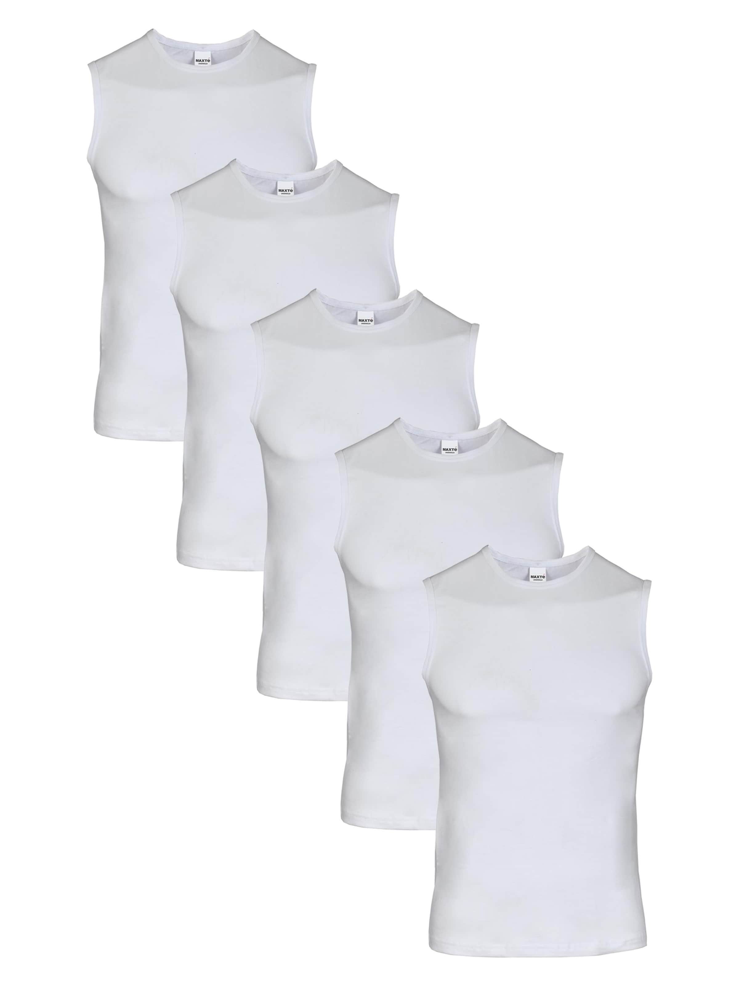 Maxte Unterhemd 'BASIC MAX Unterhemd 5er Pack'‌‌‌‌‌‌‌ in Weiß: Vorderseite