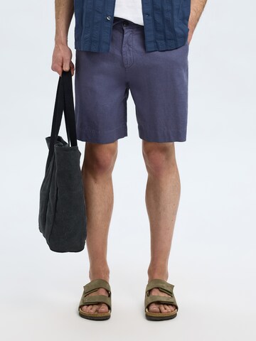 SELECTED HOMME Loosefit Byxa 'SLHMAGNUS' i blå: framsida