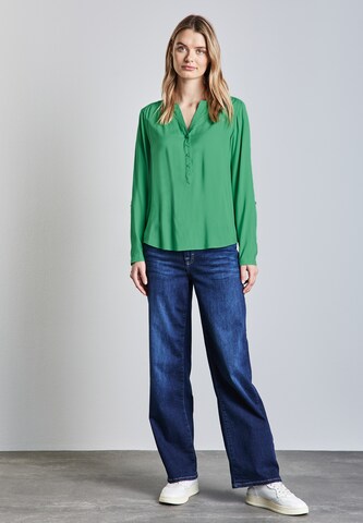 STREET ONE Basic Bluse in Unifarbe in Grün