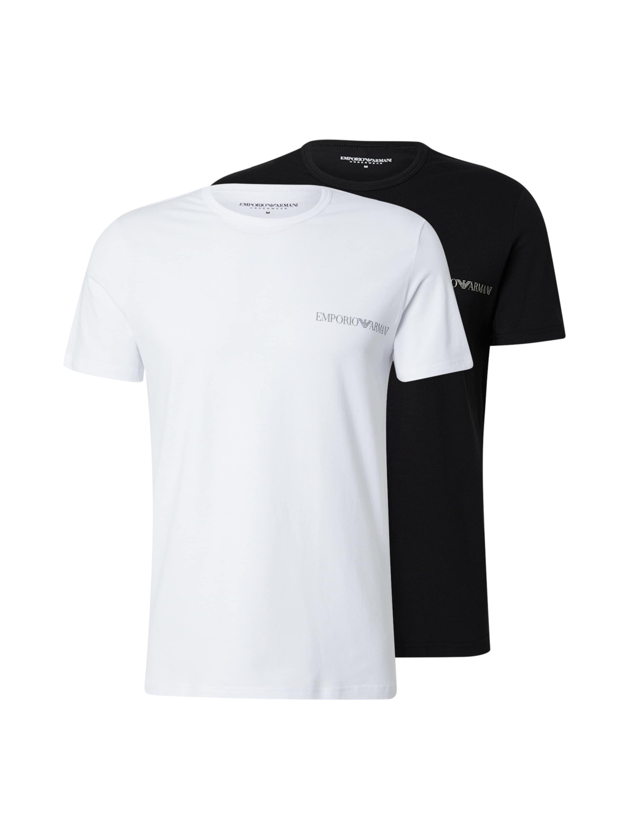 Emporio Armani T-Shirt in hellgrau / schwarz / weiß, Produktansicht