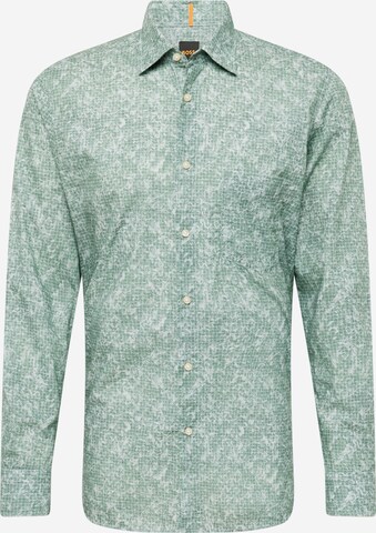 BOSS Regular fit Button Up Shirt 'Remiton' in Green: front