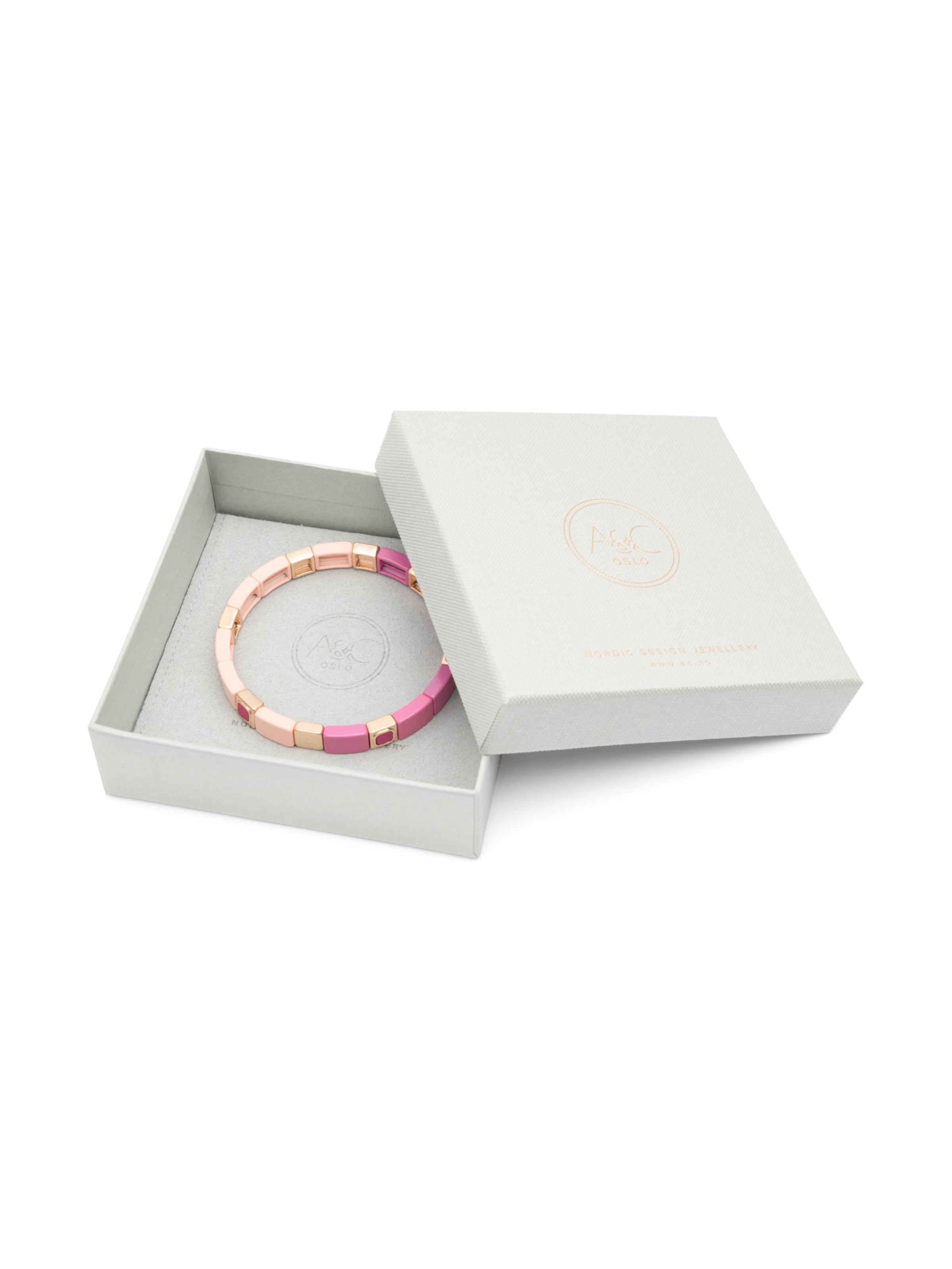 Bracelet 'Enamel Tiles Stone Line' A&C Oslo – Nordic Design Jewellery en mélange de couleurs