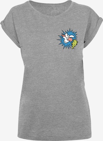 F4NT4STIC Shirt 'Looney Tunes Bugs Bunny Carrot' in Grey: front