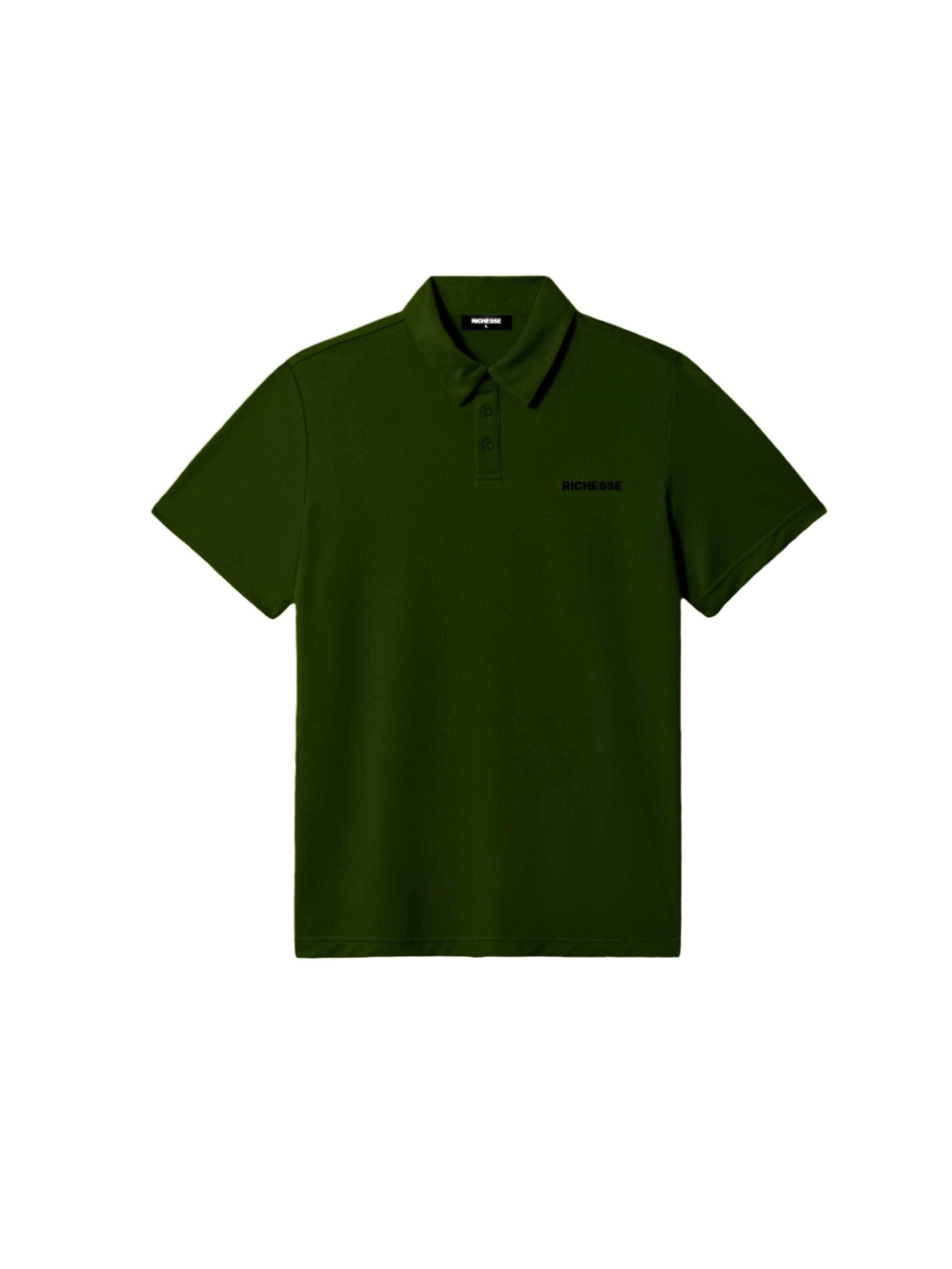 Richesse Shirt 'CREW POLO OLIVE' in XS in de kleur Olijfgroen, Productweergave