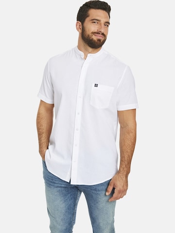Jan Vanderstorm Comfort fit Button Up Shirt ' Albart ' in White: front