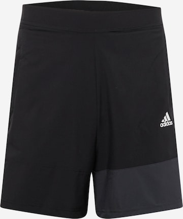 ADIDAS SPORTSWEAR Workout Pants 'Colourblock' in Black: front