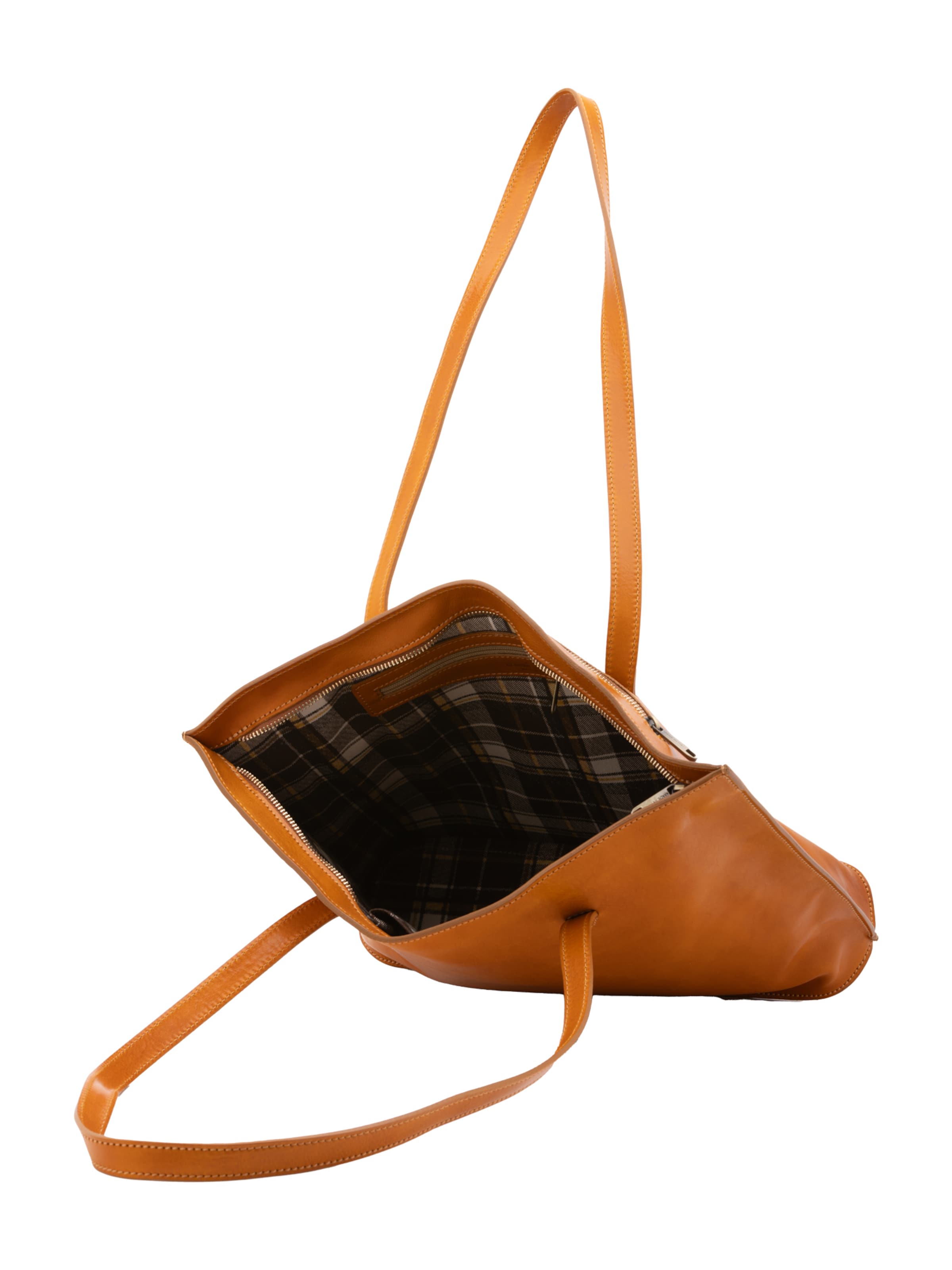 Borsa a spalla 'Borsa a Spalla Donna Pelle Vera Vacchetta - Chiusura Zip Made in Italy' di I Fratelli in grigio