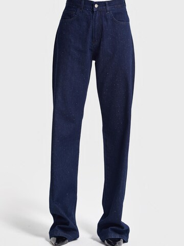 IT'S BASIC Loosefit Jeans 'Loose Rhinestone Mid Rise Jeans' in Blauw