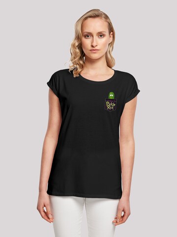 F4NT4STIC Shirt 'Rick and Morty Pickle Rick' in Zwart: voorkant