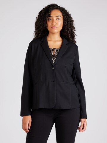 ONLY Curve Blazer 'POPTRASH' in Black: front