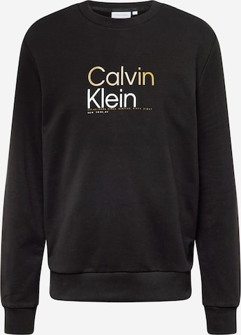 Sweat-shirt Calvin Klein en noir : devant