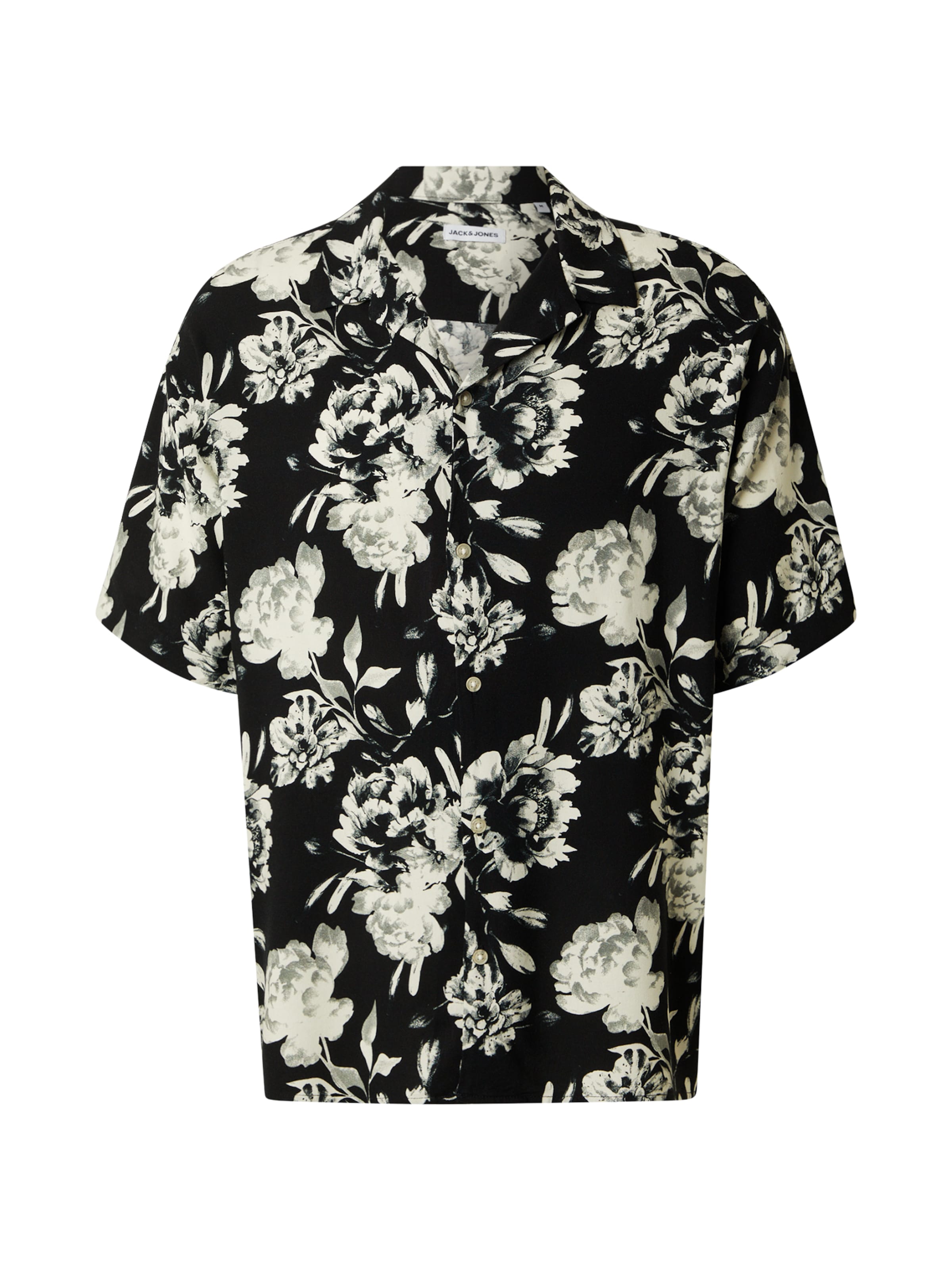 JACK & JONES Comfort fit Button Up Shirt 'JJJEFF' in Black: front