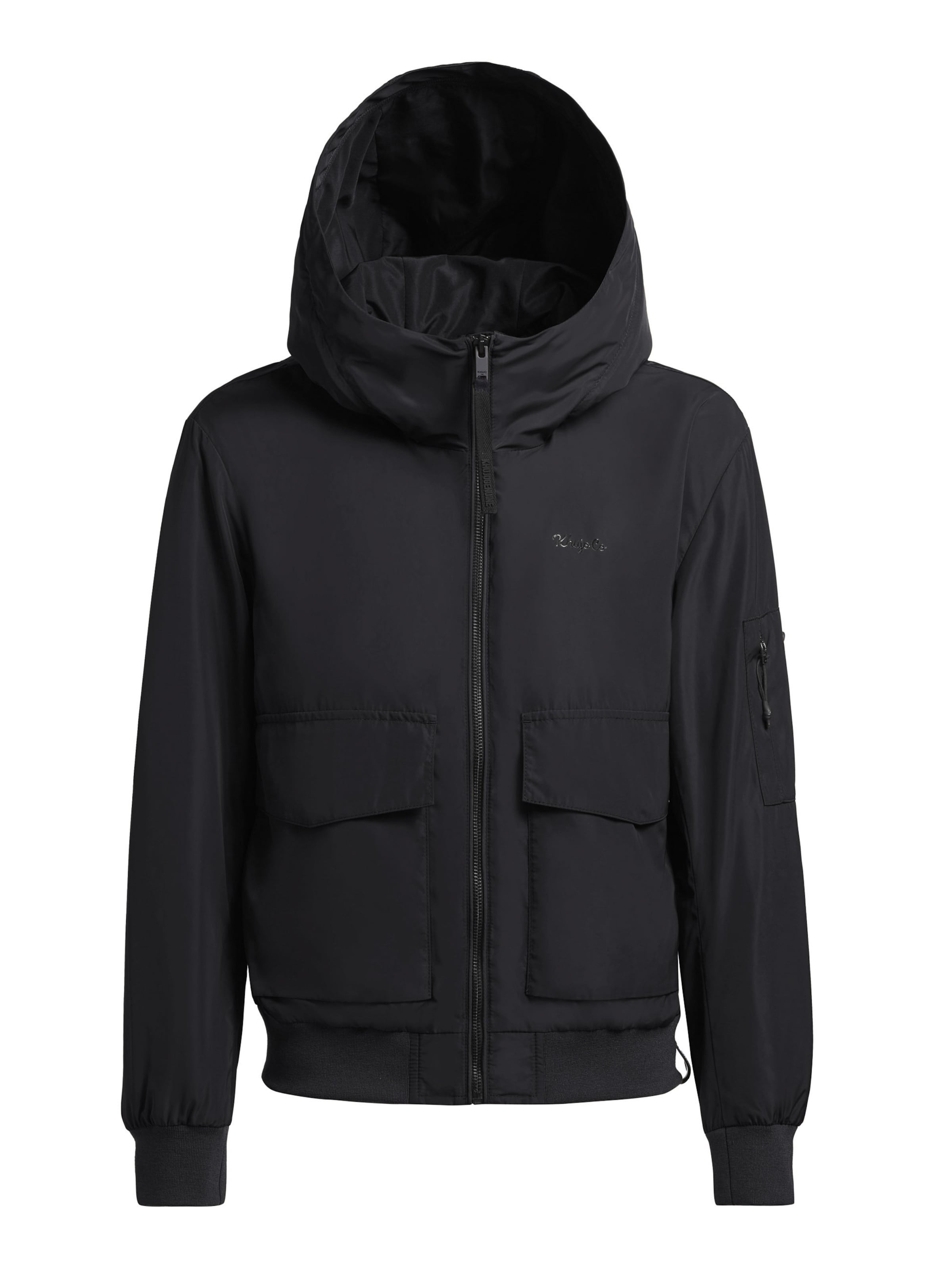 Veste mi-saison 'ANOV' khujo en noir : devant