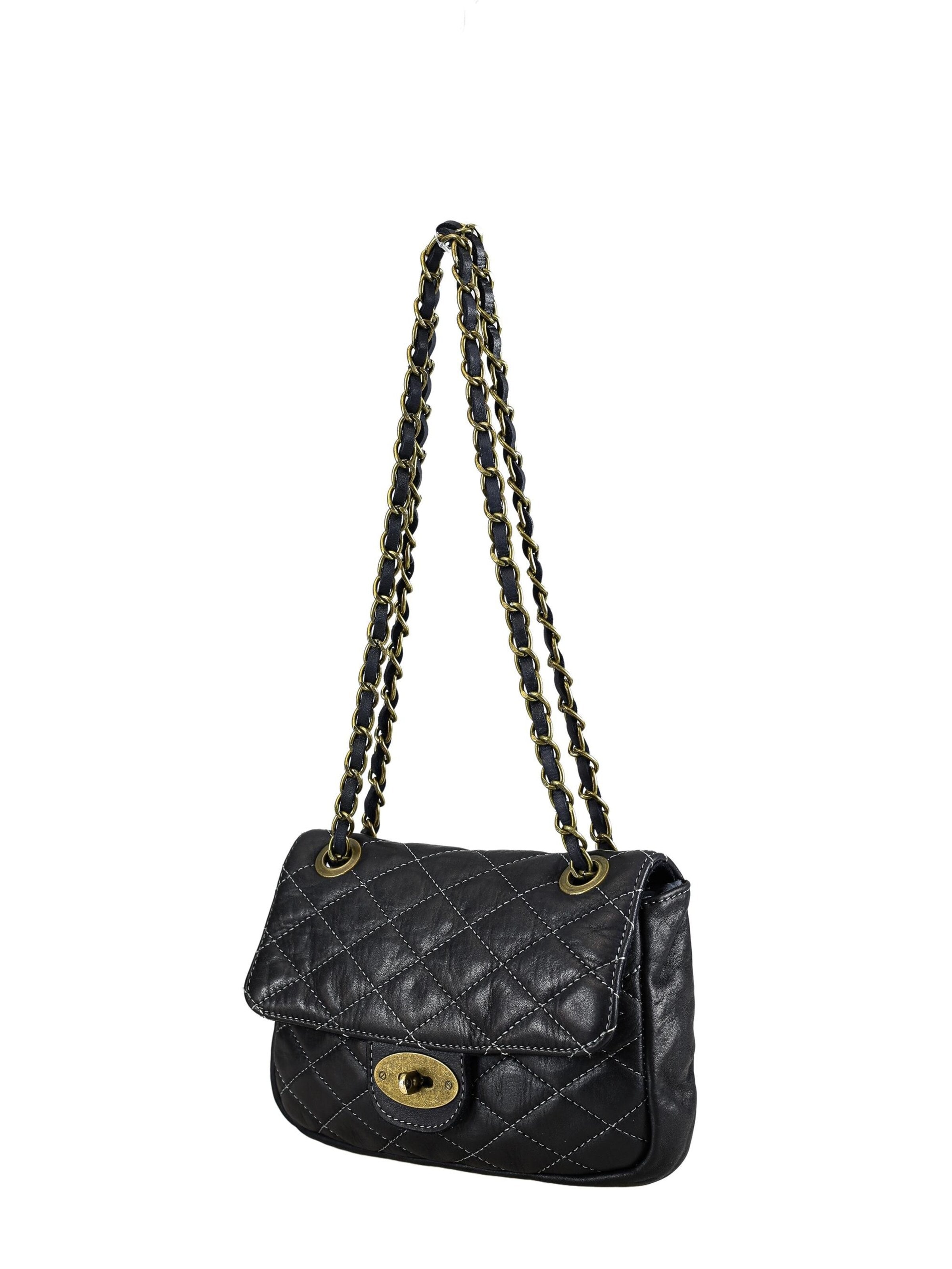 COLLEZIONE ALESSANDRO Crossbody Bag 'Step' in Black: front