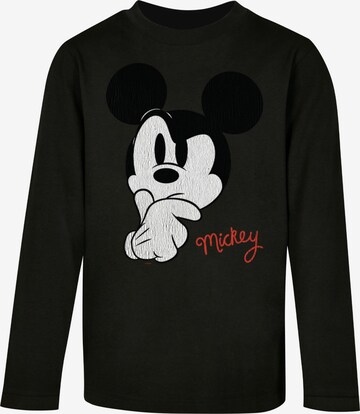 ABSOLUTE CULT Shirt 'Mickey Mouse - Distressed Ponder' in Black: front