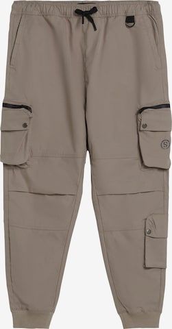 Effilé Pantalon cargo Bershka en gris : devant