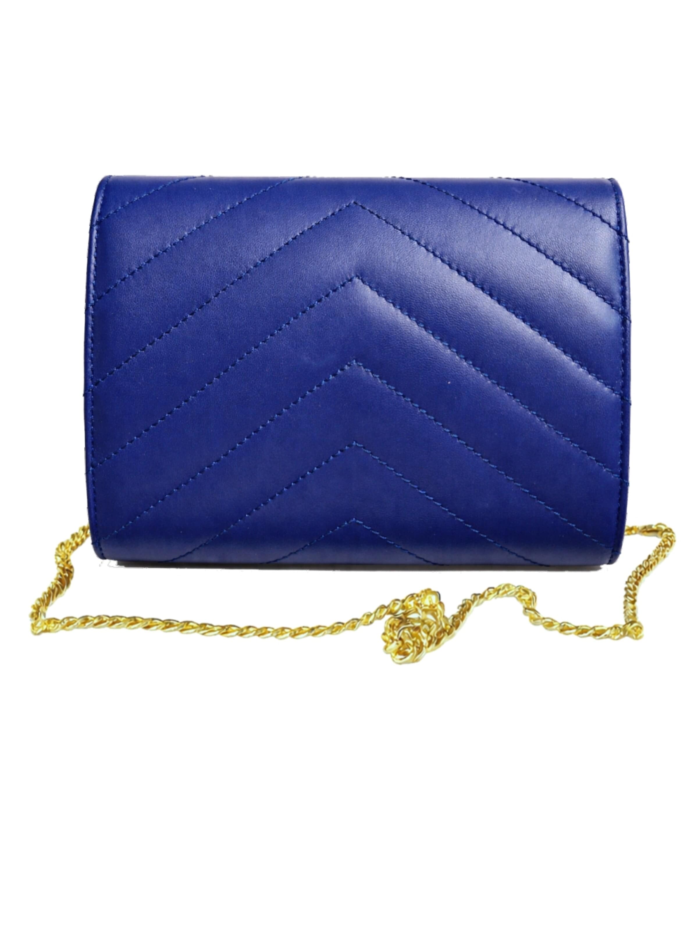 Sellenes - Bolso de noche 'Val Blue Gold Clutch' en azul