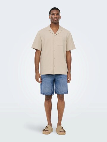 Fit confort Chemise 'ONSKian' Only & Sons en gris