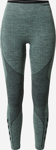 Hummel Skinny Sportbroek 'Aly' in Groen: voorkant