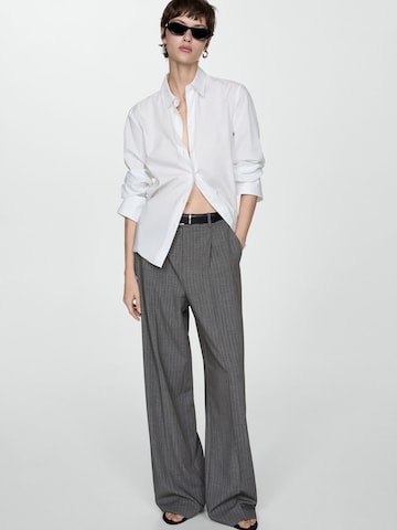 MANGO Wide leg Pleat-front trousers 'Bowery' in Grey
