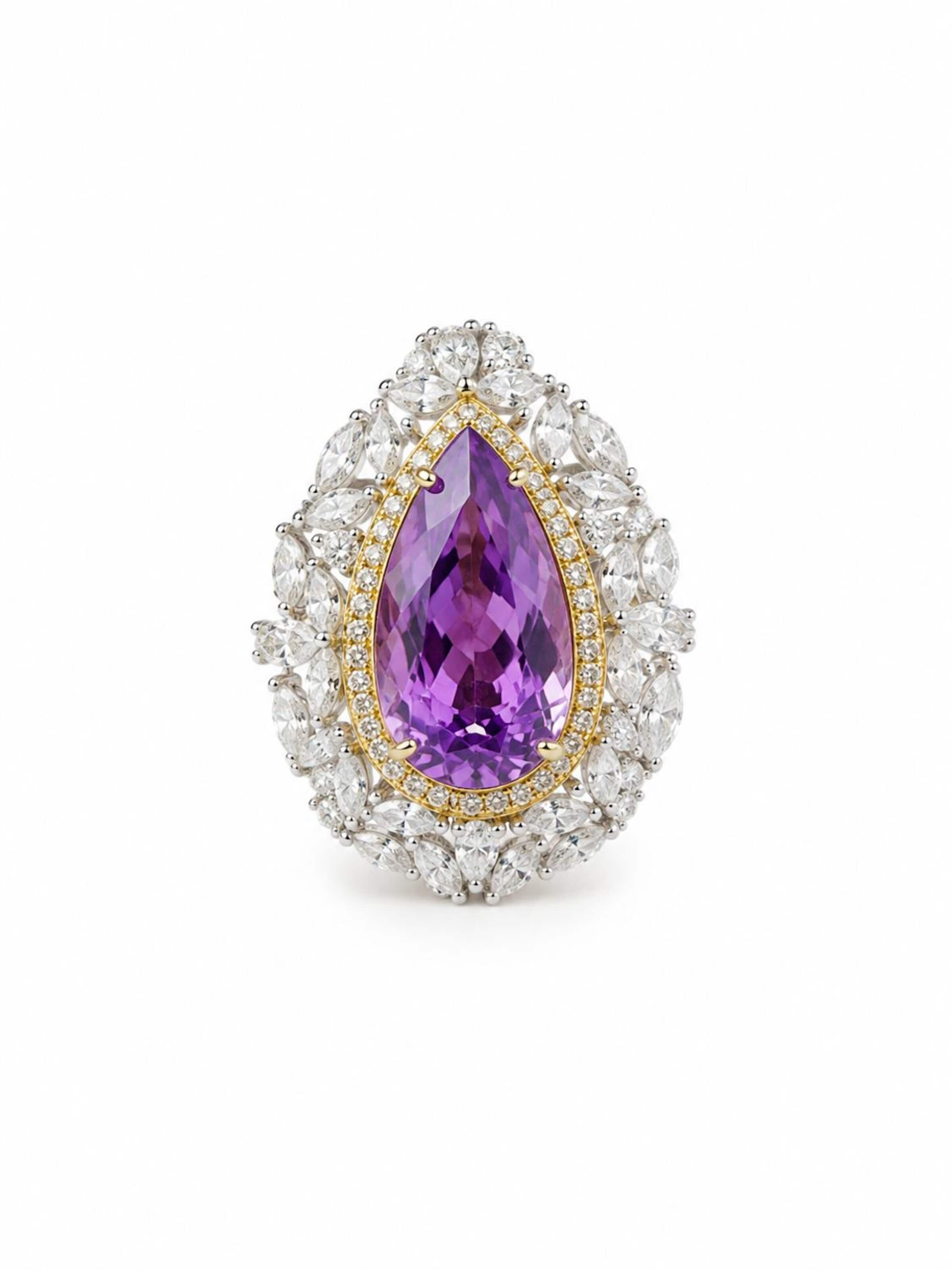 Bague LanLivia en violet : devant