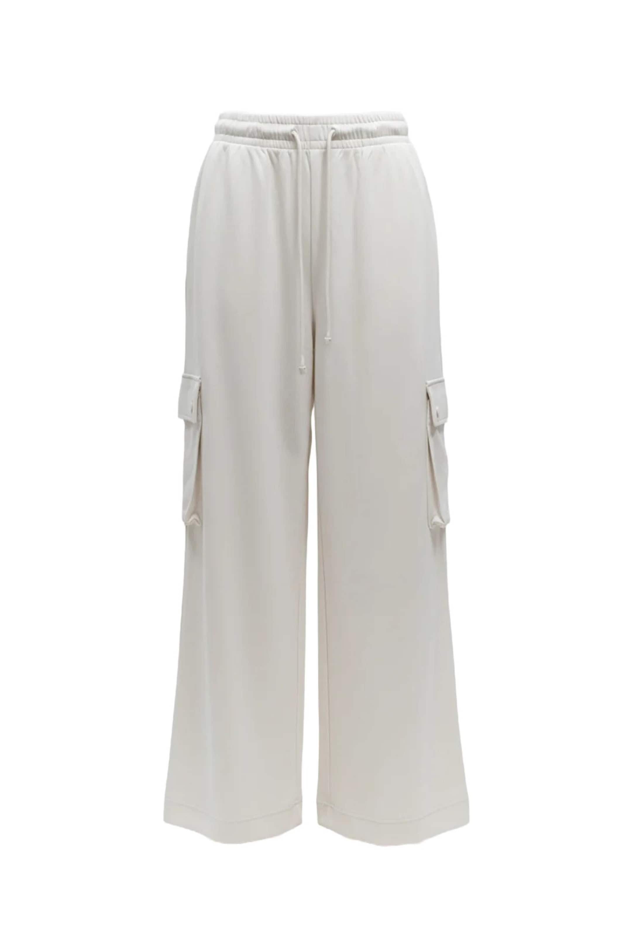 No Matter What Wide leg Cargo Pants in Beige: front