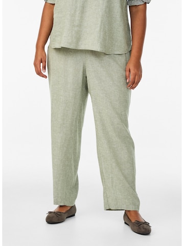 Zizzi Loosefit Kalhoty 'VLina' – zelená: přední strana