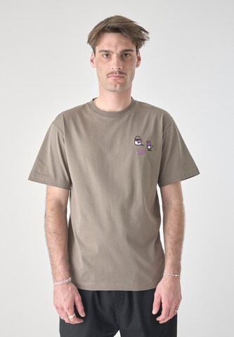 Cleptomanicx T-Shirt 'Classic Tee Painters' in Braun: Vorderseite