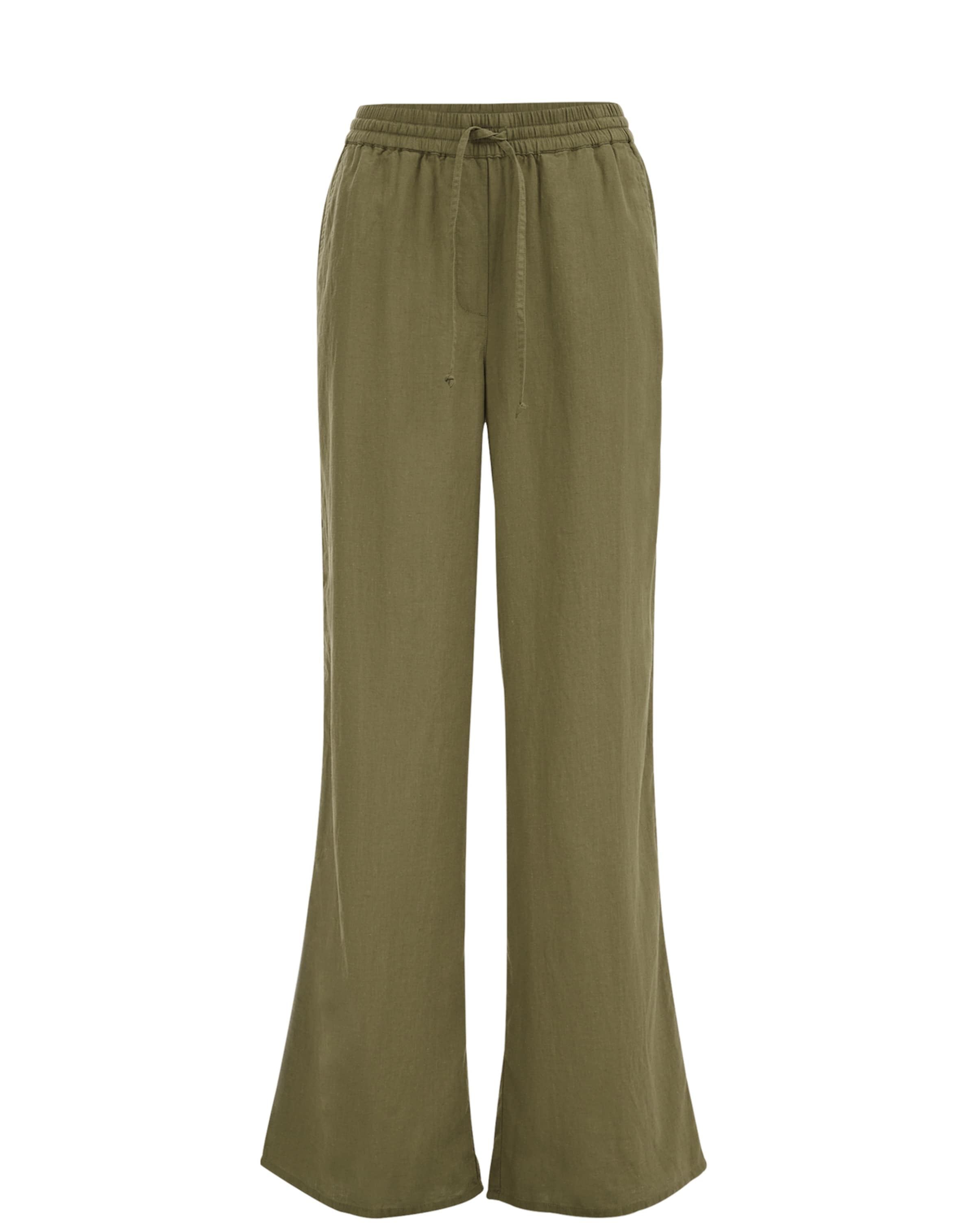 WE Fashion Wide leg Byxa i grön: framsida