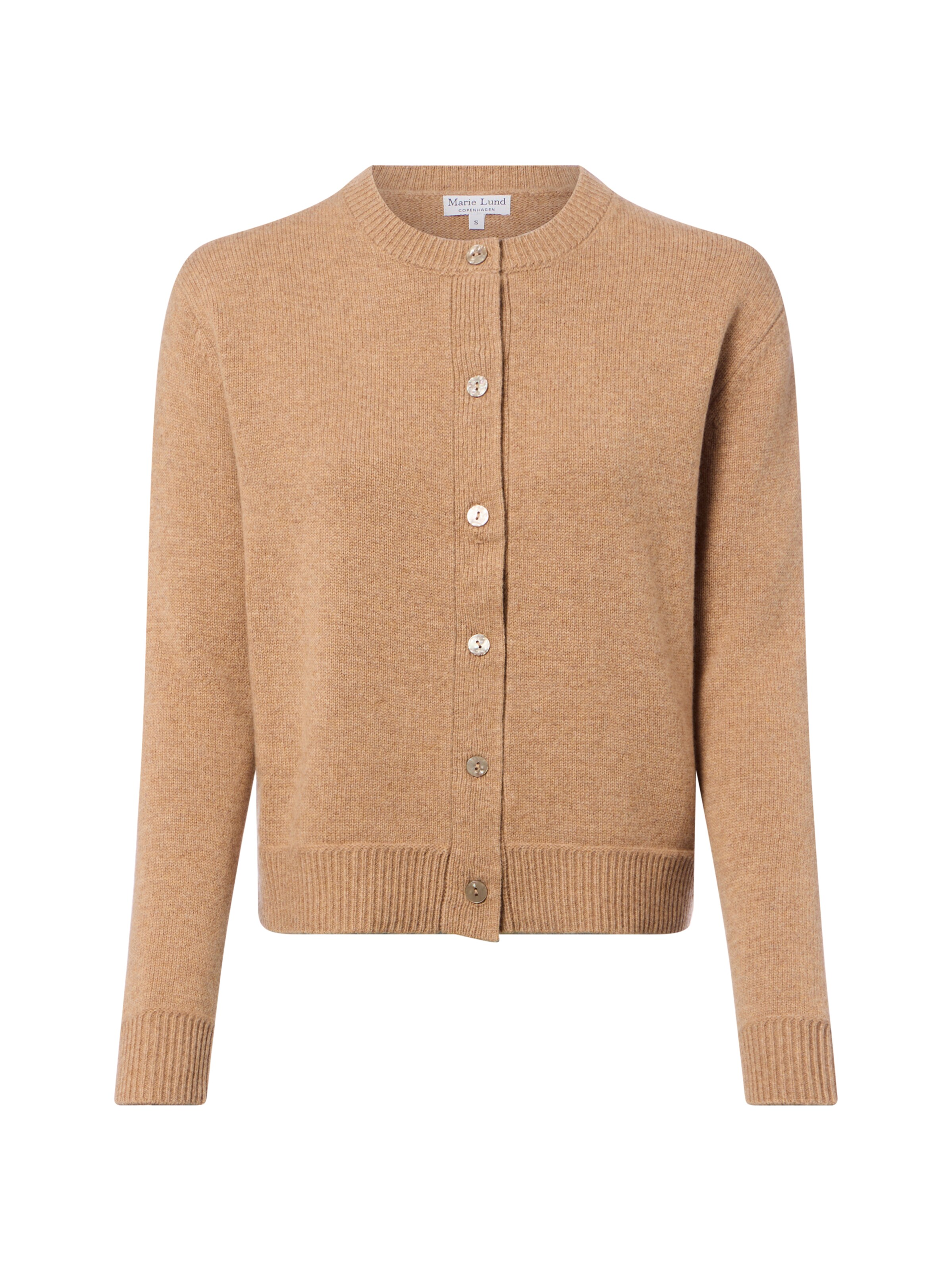 Marie Lund Knit Cardigan in Beige: front