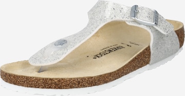 BIRKENSTOCK Sandals 'Gizeh' in Silver: front