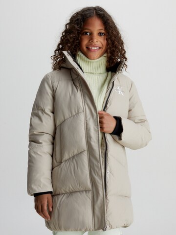 Calvin Klein Jeans Winter Jacket in Beige: front