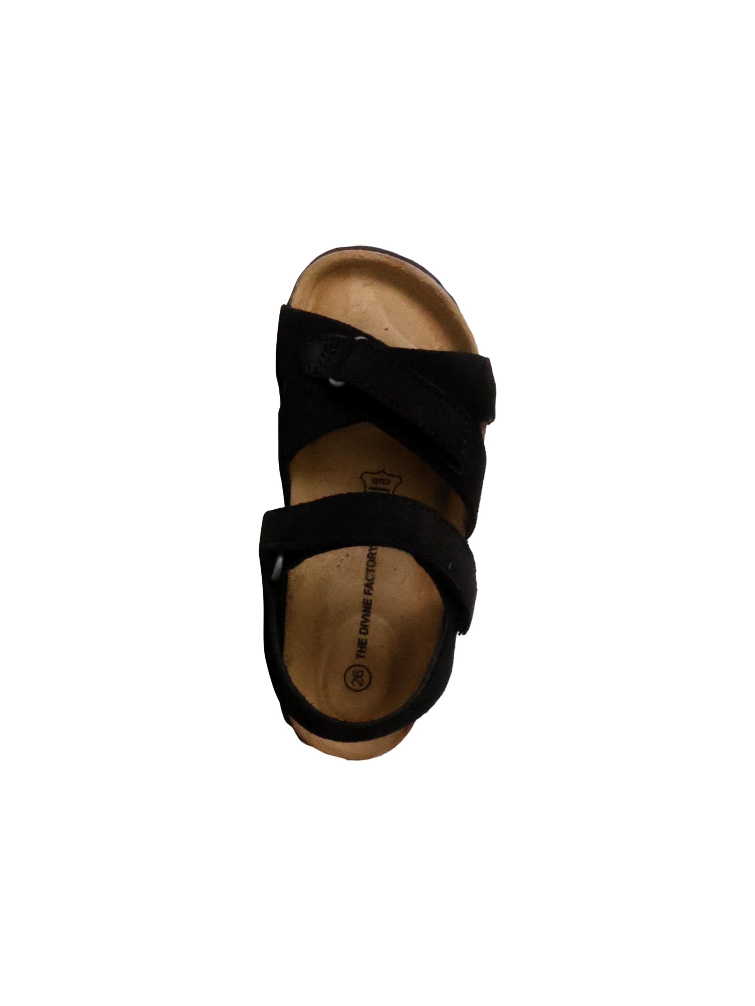 Chaussure basse 'Orion Scratch Leder-Pantoletten für Kinder' The Divine Factory en noir