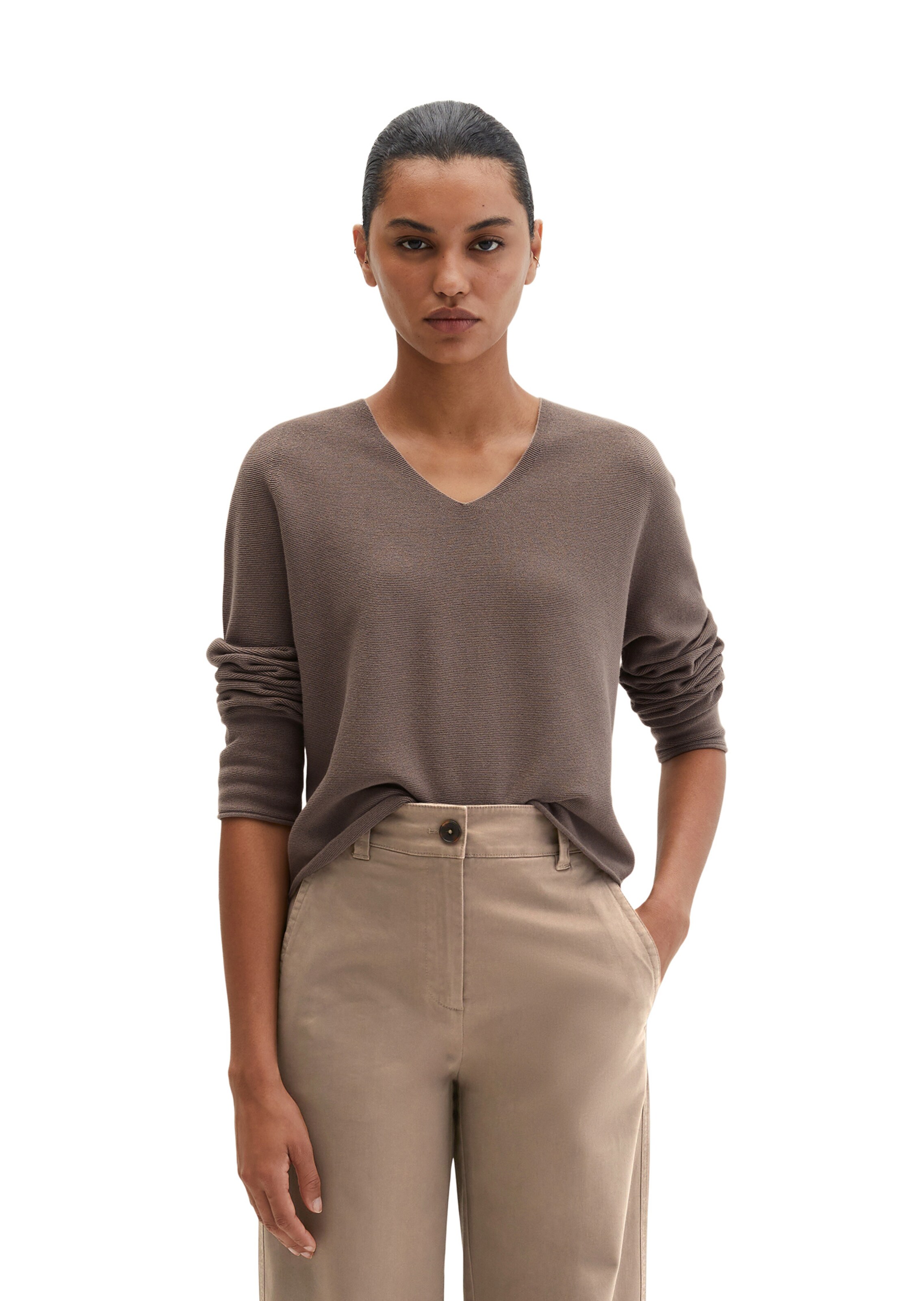 Marc O'Polo Trui in Bruin: voorkant