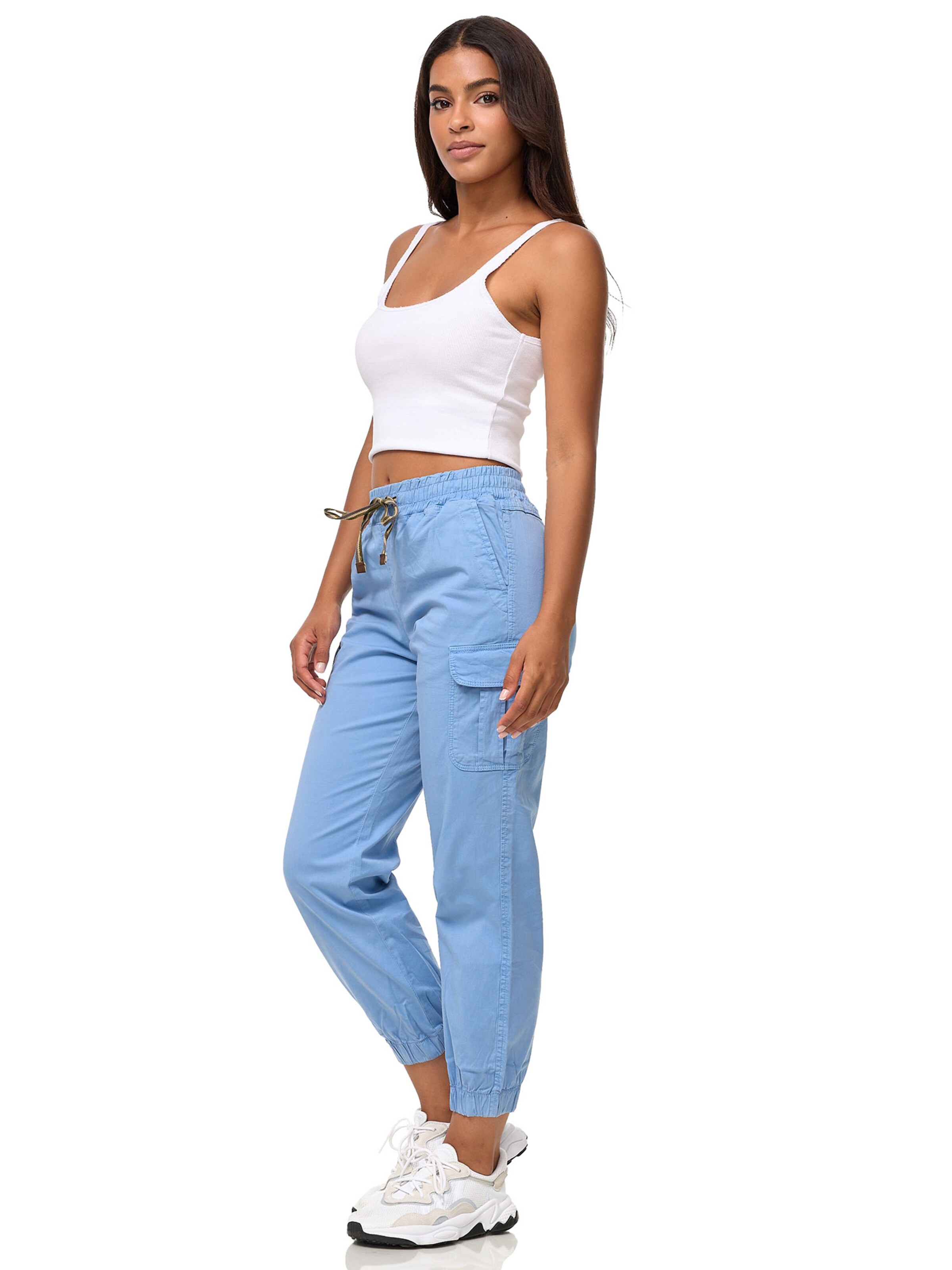 Tazzio Tapered Cargobroek 'F600' in Blauw