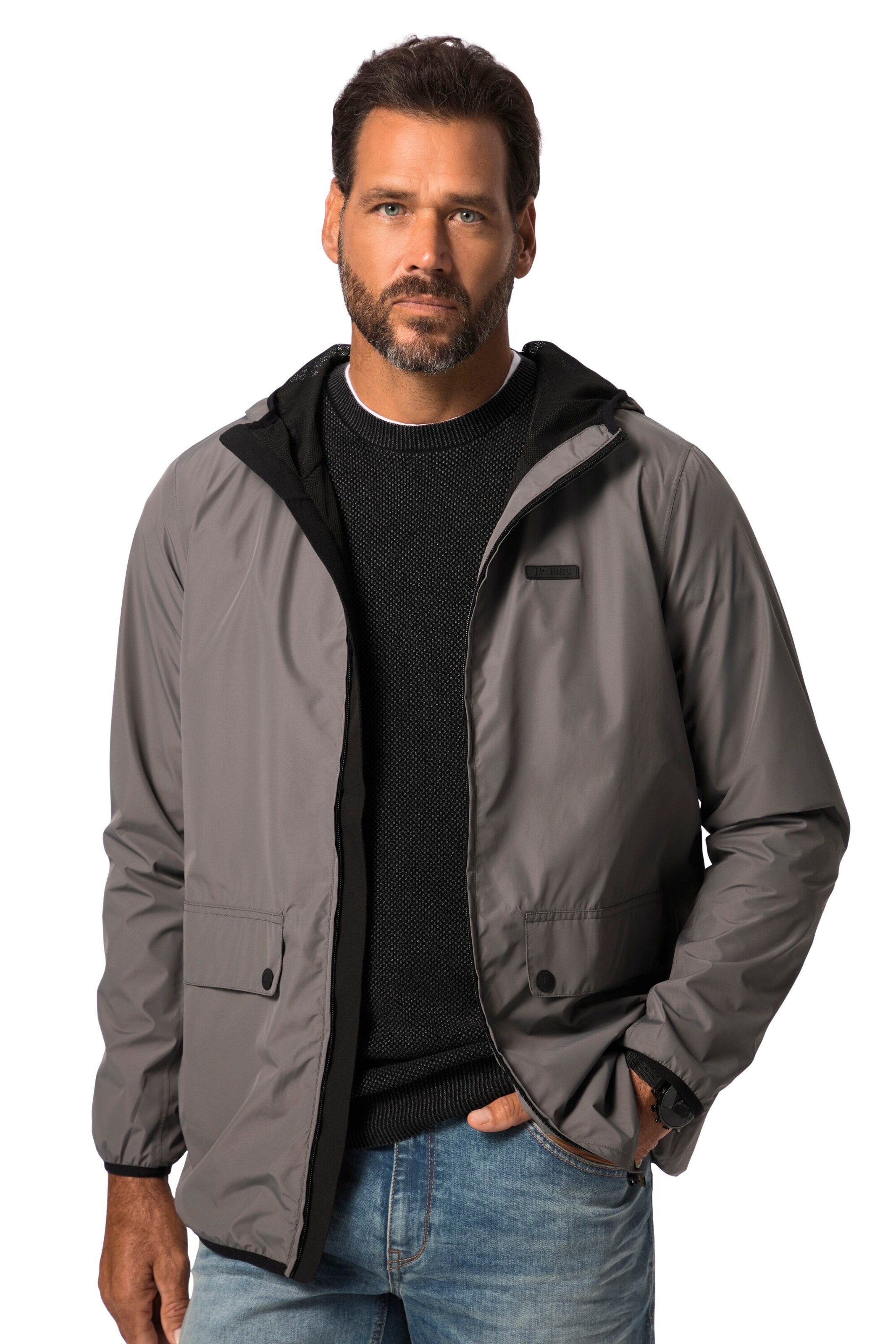 JP1880 Funktionsjacke in Grau: Vorderseite