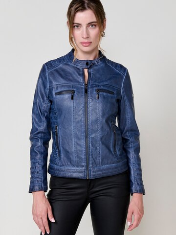 KOROSHI Φθινοπωρινό και ανοιξιάτικο μπουφάν σε μπλε: μπροστά