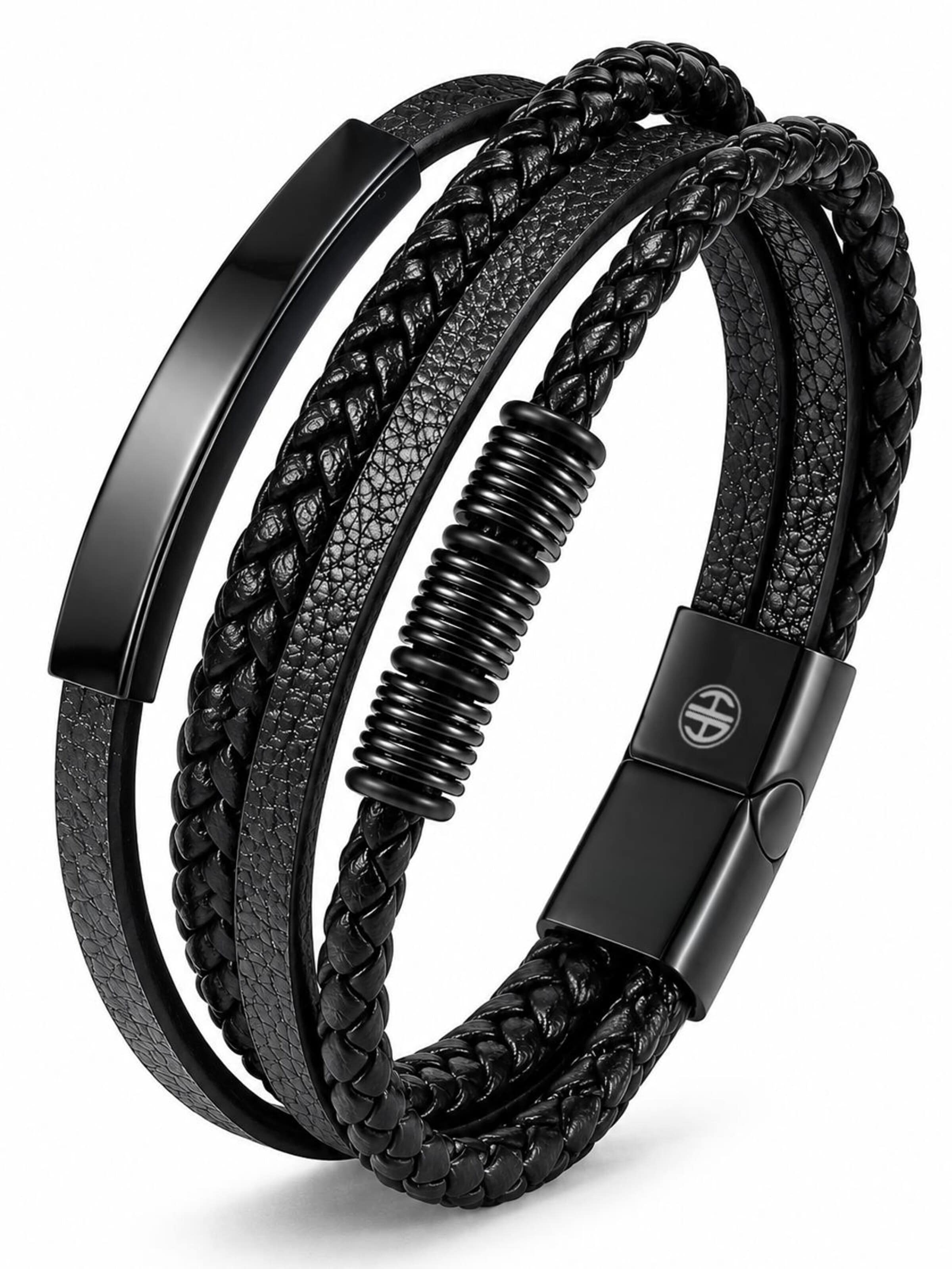 Alster Herz Bracelet 'MATTEO' in Black: front