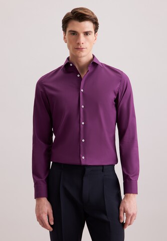 Coupe slim Chemise business 'Schwarze Rose' SEIDENSTICKER en violet : devant