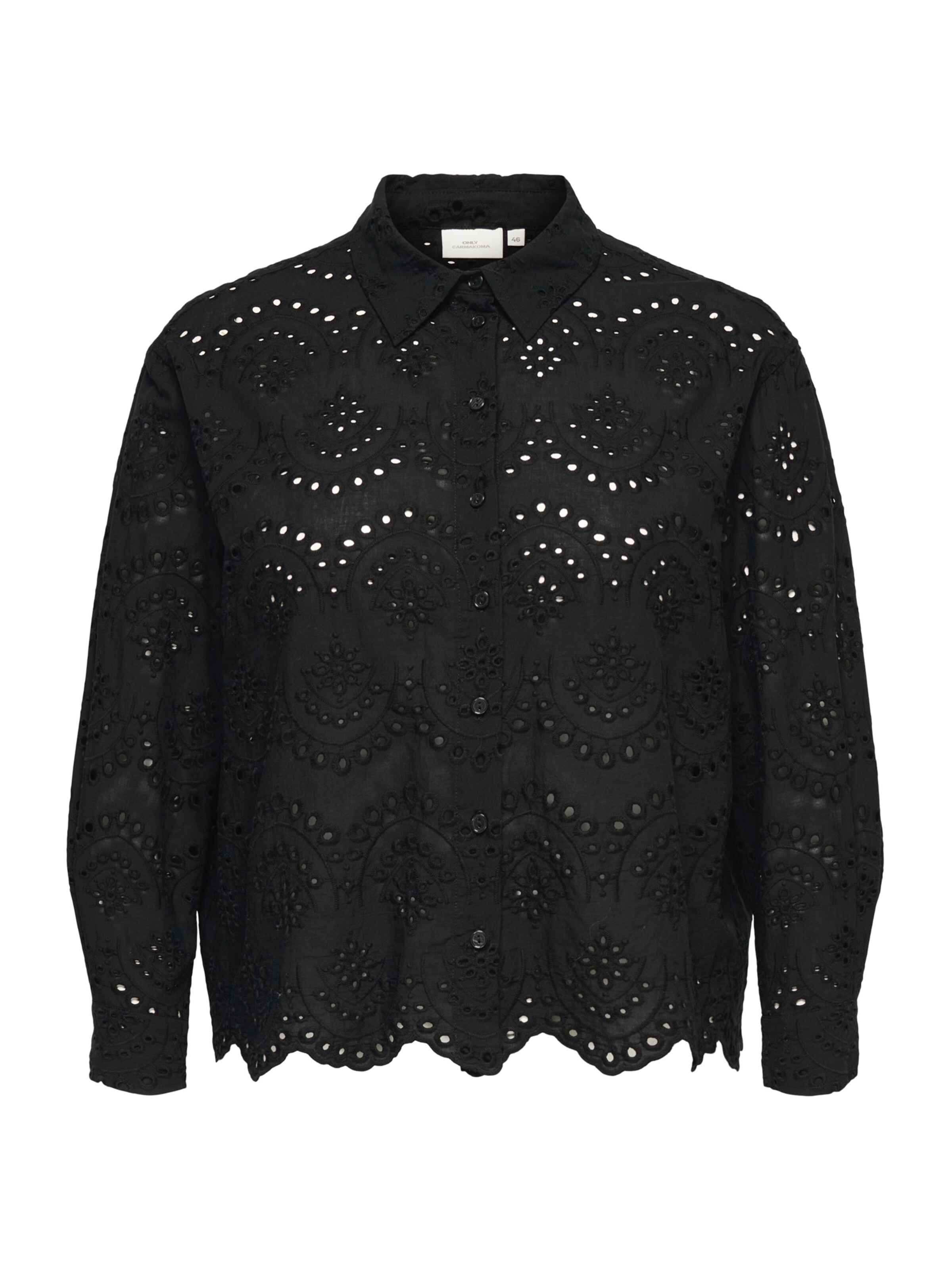 Camicia da donna 'CARVALAIS' di ONLY Carmakoma in nero: frontale