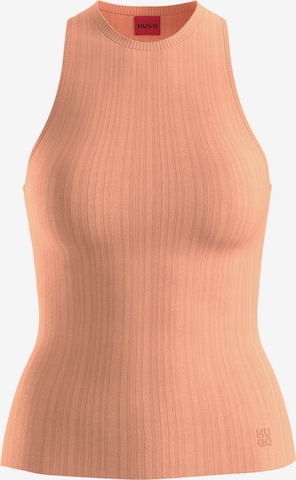 HUGO Gebreide top 'Sarepla' in Oranje: voorkant