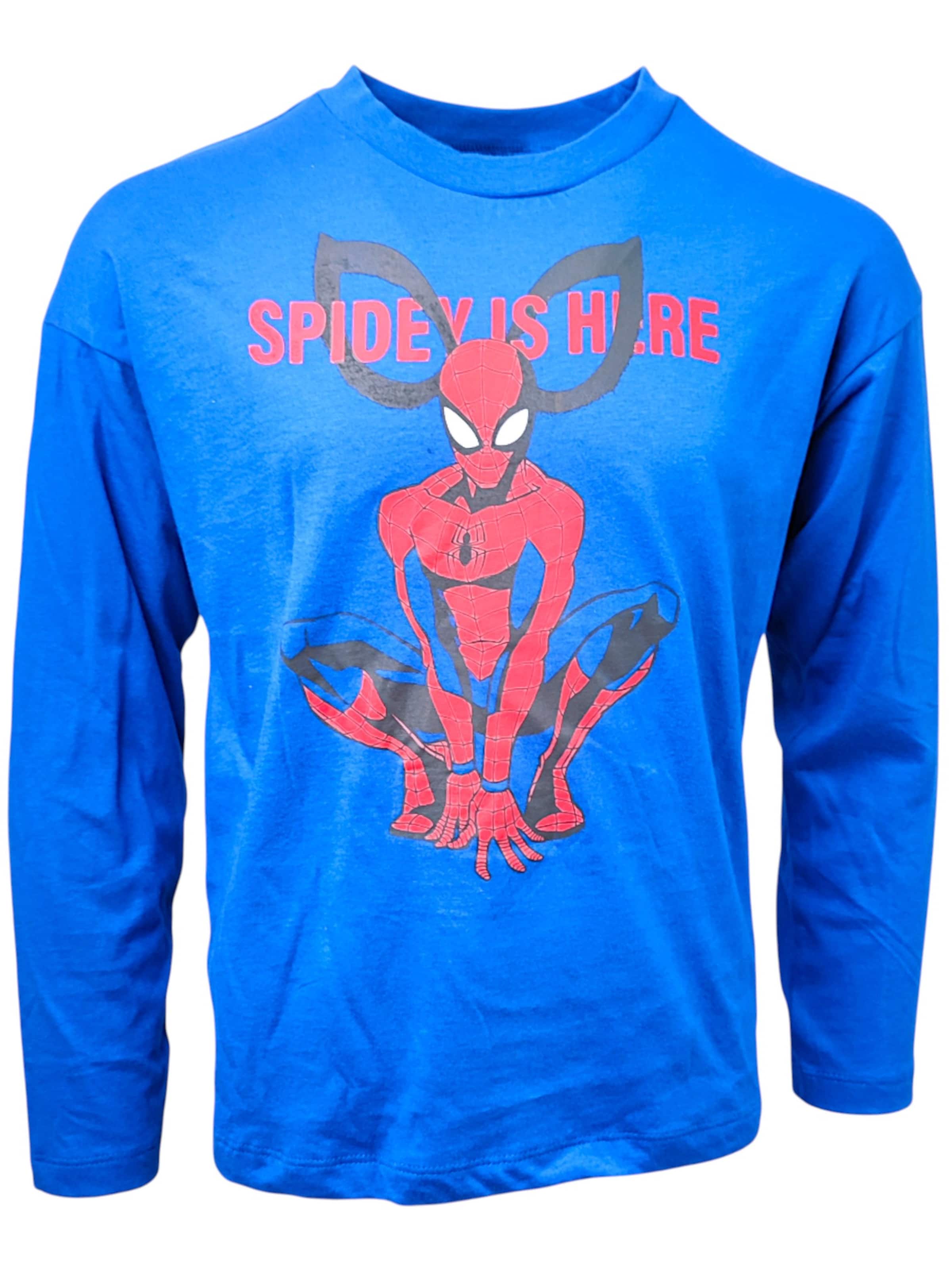 Spider-Man Shirt 'Spider-Man Langarmshirt'‌‌‌‌‌‌ in Blau: Vorderseite