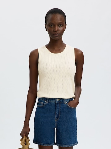 SELECTED - Top de punto en blanco: frente